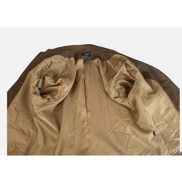 CHAPS Ralph Lauren Tweed Blazer Brown Wool Herringbone Jacket Academia Size 16 - Picture 13 of 16
